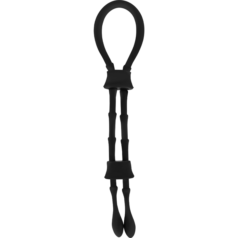 OHMAMA FETISH - ANILLO PARA TESTÍCULOS Y PENE CON CORDÓN DE SILICONA