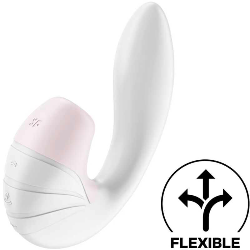 SATISFYER - ESTIMULADOR DE VIBRACIÓN Y PULSACIÓN DE AIRE SUPERNOVA BLANCO
