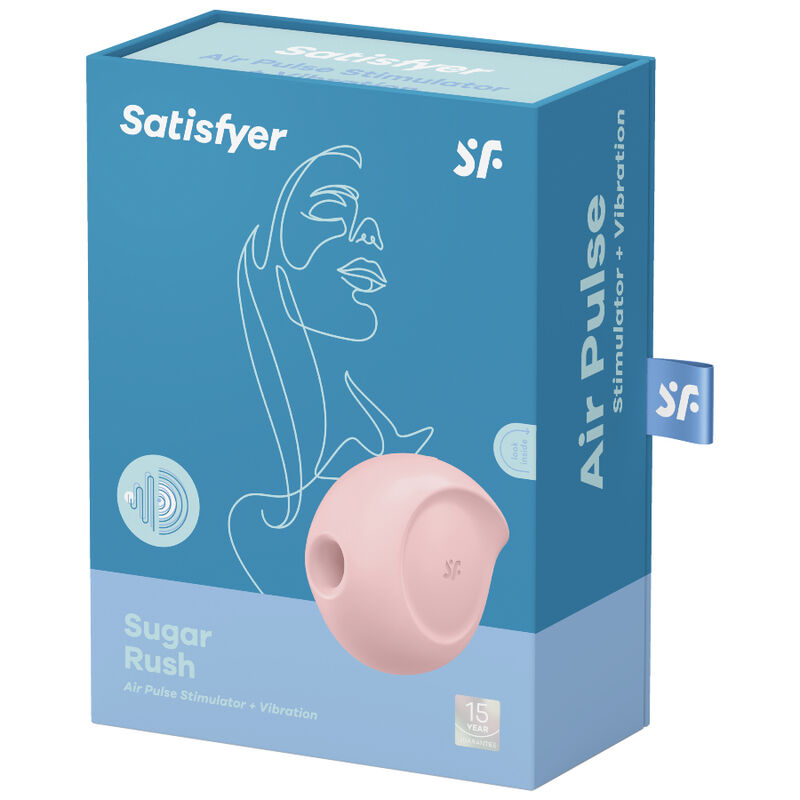SATISFYER - ESTIMULADOR DE PULSOS DE AIRE SUGAR RUSH Y VIBRADOR ROSA