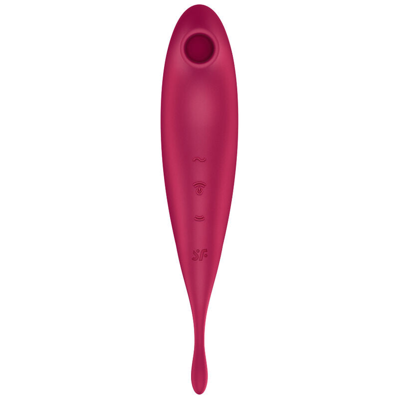 SATISFYER - TWIRLING PRO+ ESTIMULADOR Y VIBRADOR DE PULSOS DE AIRE CON APLICACIÓN ROJO