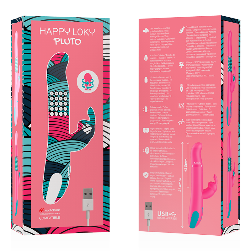 HAPPY LOKY - RELOJ VIBRADOR Y ROTADOR PLUTO RABBIT CON TECNOLOGÍA INALÁMBRICA COMPATIBLE