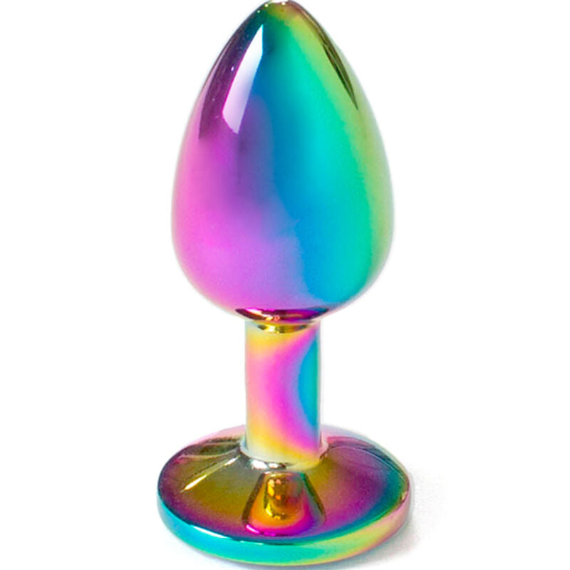 SECRETPLAY - PLUG ANAL DE METAL ARCOIRIS TAMAÑO PEQUEÑO 7 CM