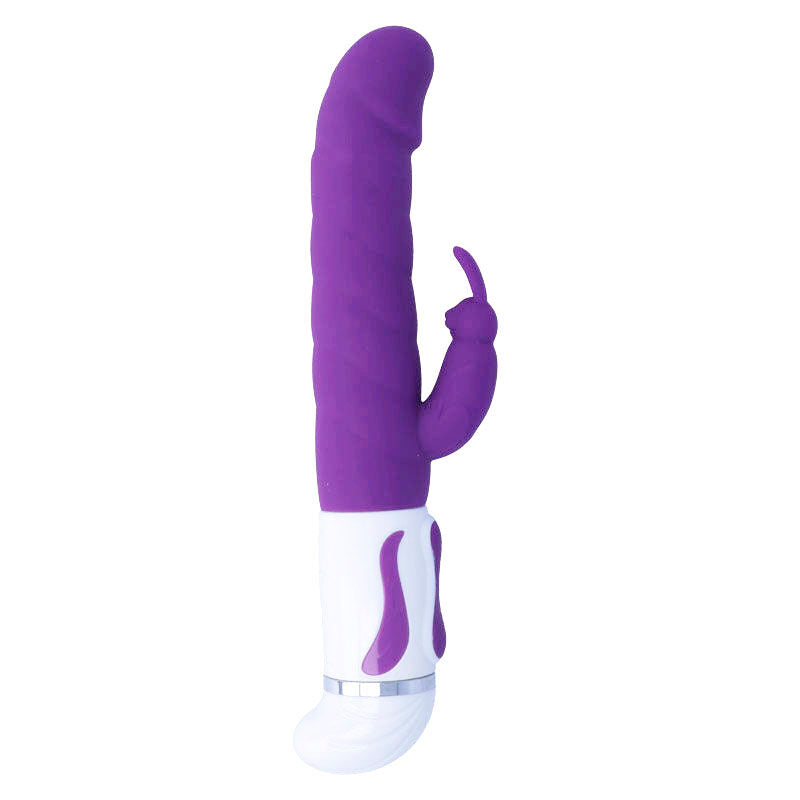 VIBRADOR ROTATORIO CON BOBBLE DE SILICONA INTENSO - PÚRPURA