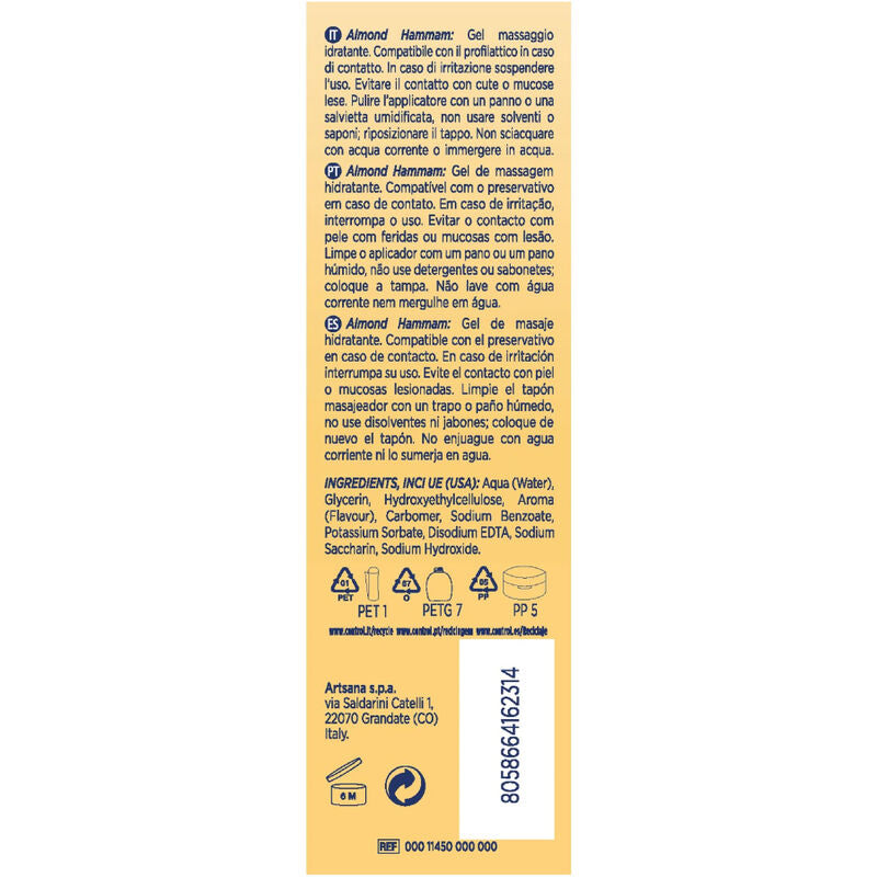 CONTROL - GEL DE MASAJE HAMMAM 3 EN 1 CON ALMENDRAS 200 ML