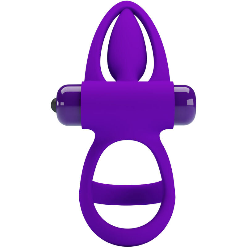 PRETTY LOVE - ANILLO VIBRADOR DE SILICONA MORADO 10 VIBRACIONES