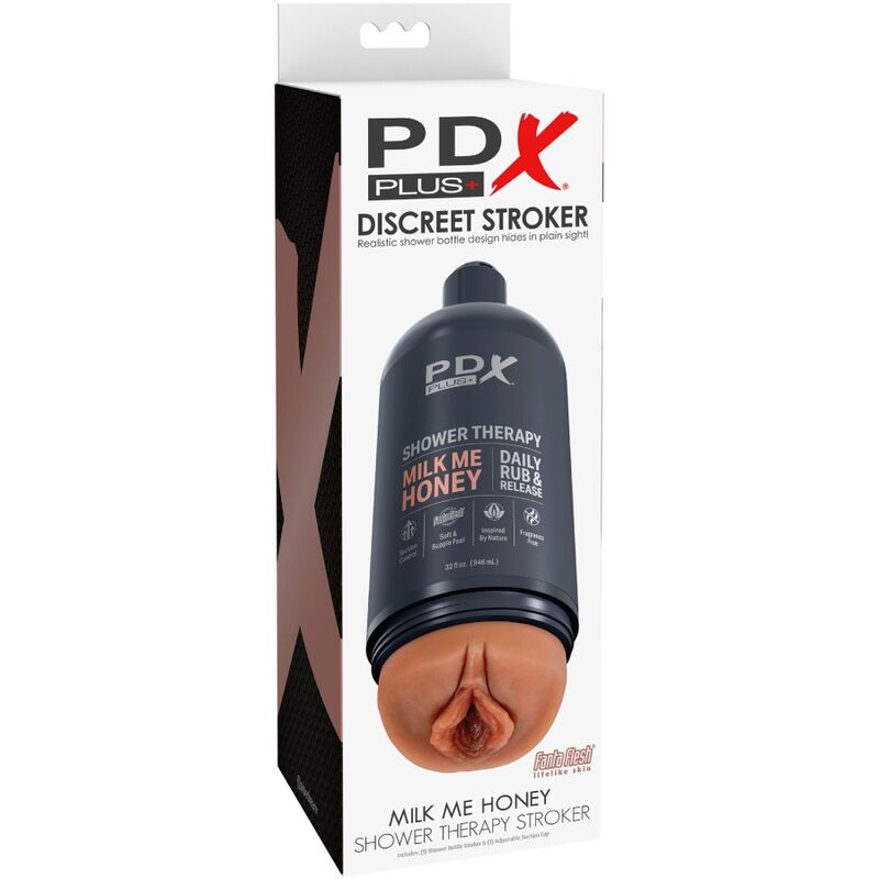 PDX PLUS - MASTURBADOR DISCREO DISEÑO DE BOTELLA MASTURBADORA MILK ME CHAMPÚ DE CARAMELOS CON MIEL