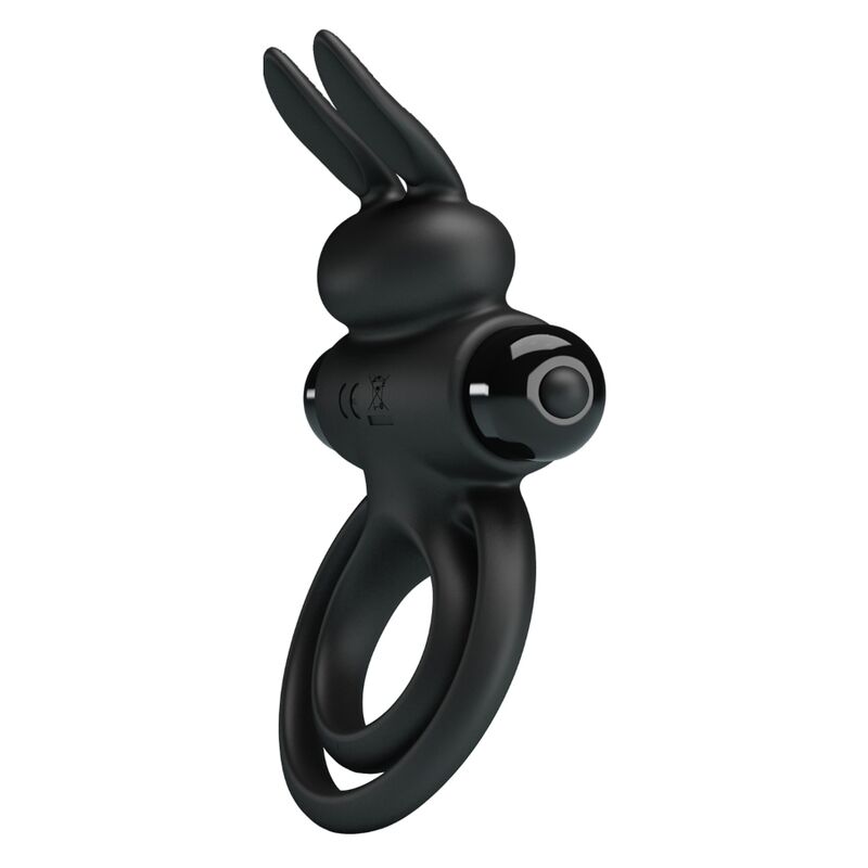 PRETTY LOVE - ANILLO VIBRADOR III RABBIT PARA PENE NEGRO
