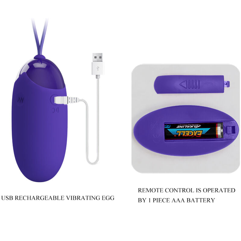 PRETTY LOVE - HUEVO VIBRADOR BERGER YOUTH CON CONTROL REMOTO VIOLETA
