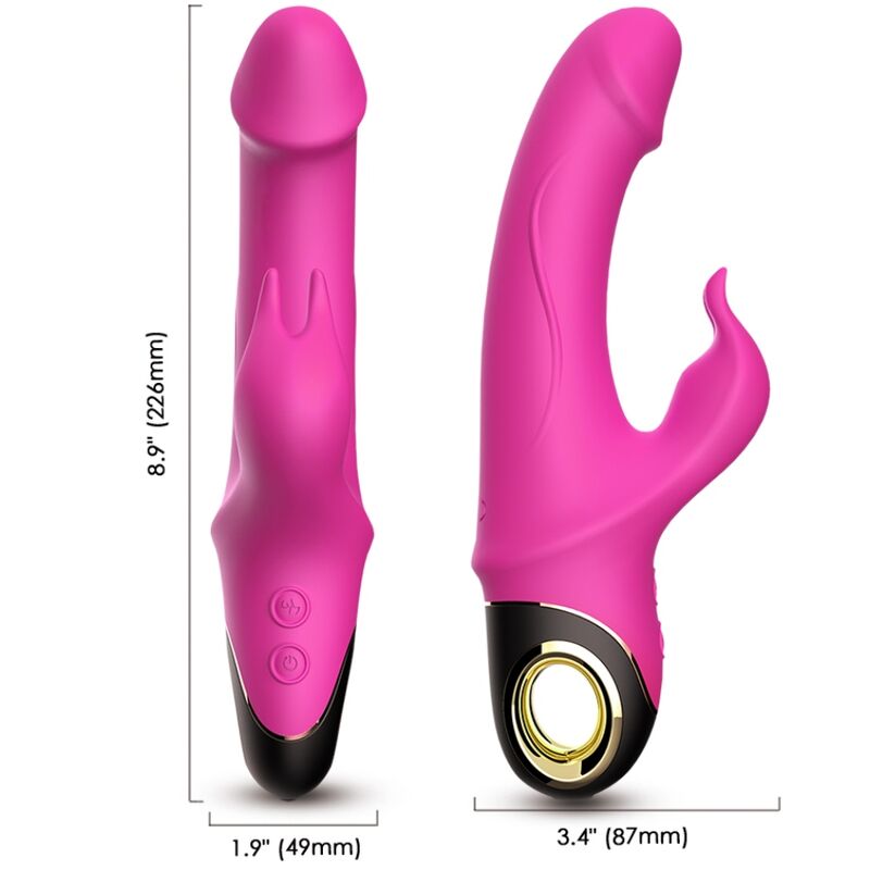 ARMONY - CONEJO DILDO VIBRADOR MEDIDOR ROTADOR FUCSIA