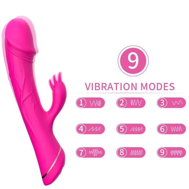 ARMONY - DILDO VIBRADOR CONEJITO DE SILICONA FUCSIA