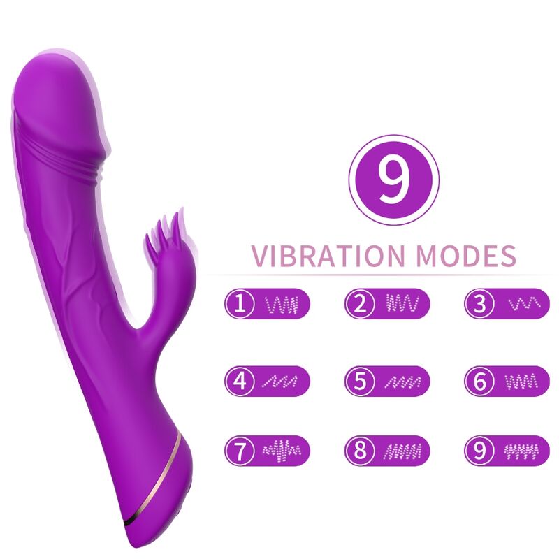 ARMONY - DILDO VIBRADOR CONEJITO DE SILICONA PÚRPURA