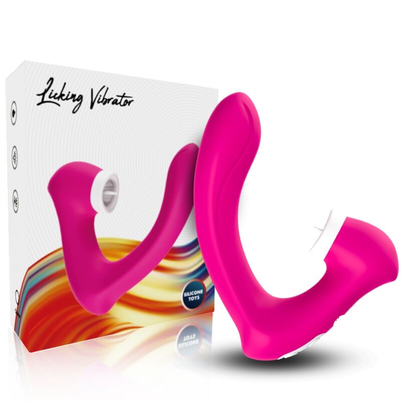 ARMONY - SECRETKISS LICKING CLITORIS VIBRATOR AND CURVED VIBRATOR FUCHSIA