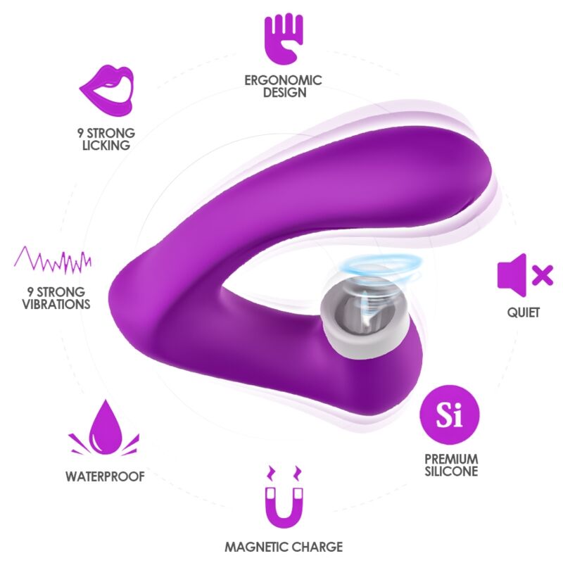 ARMONY - SECRETKISS LICKING CLITORIS VIBRATING AND CURVED VIBRATOR PURPLE