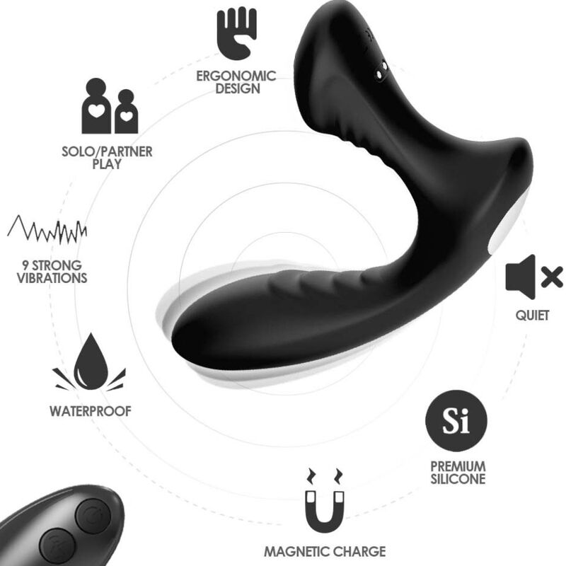 ARMONY - STORM VIBRADOR ANAL DE PRÓSTATA Y PLUG CONTROL REMOTO NEGRO