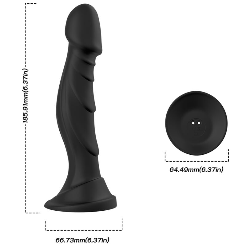 ARMONY - DILDO CON CONTROL REMOTO Y VIBRADOR ANAL CON PLUG NEGRO