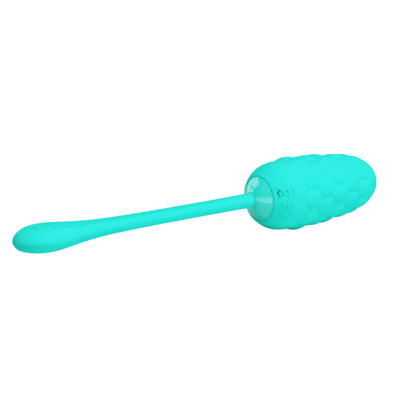 PRETTY LOVE - HUEVO VIBRADOR RECARGABLE VERDE AGUA CON TEXTURA MARINA