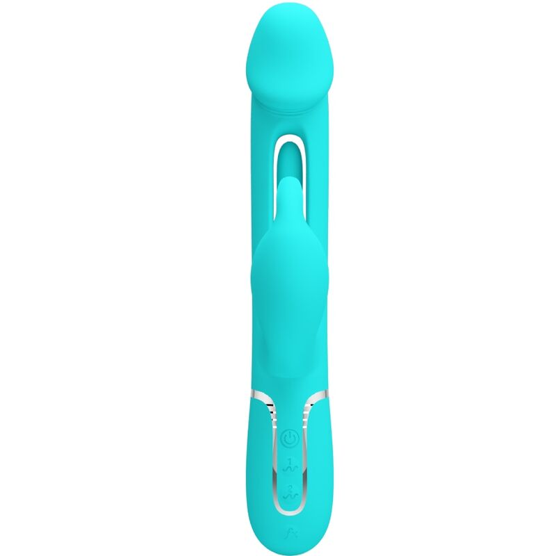 PRETTY LOVE - DEJON RABBIT VIBRATOR 3 IN 1 MULTIFUNCTION AQUA GREEN