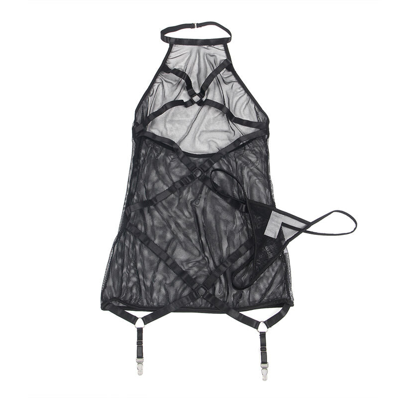 SUBLLIME - VESTIDO NEGRO CON CUELLO HALTER Y ESTILO OPACO S/M