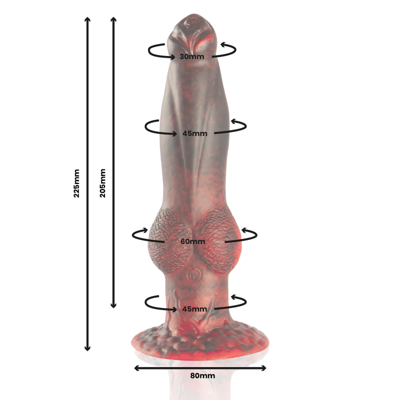 EPIC - DILDO PROMETHEUS TITAN ON FLAMES CONTROL REMOTO RECARGABLE
