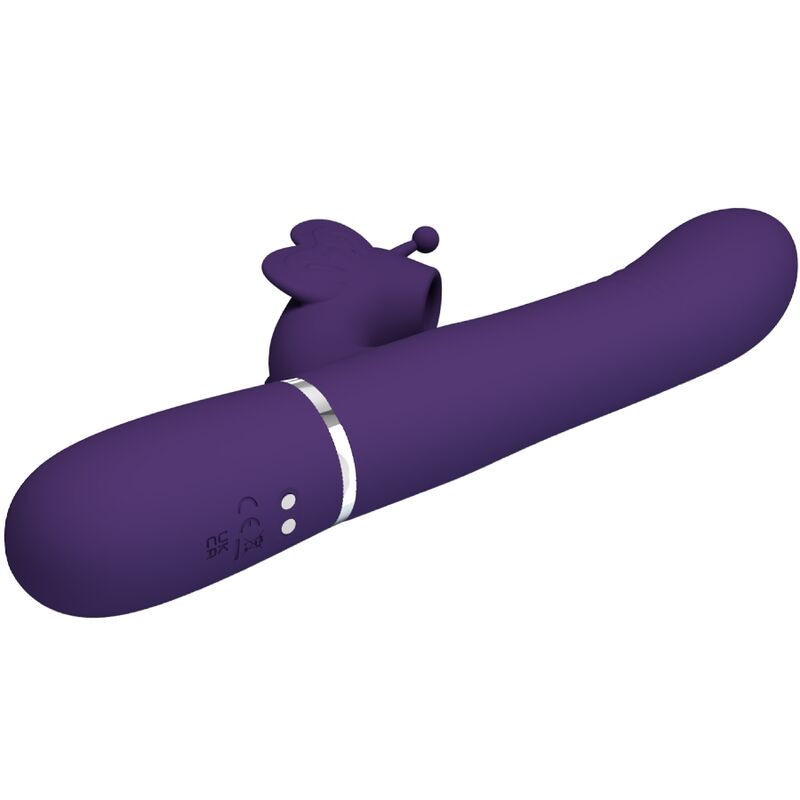 PRETTY LOVE - VIBRADOR CONEJO MULTIFUNCIÓN MARIPOSA MORADA 4 EN 1