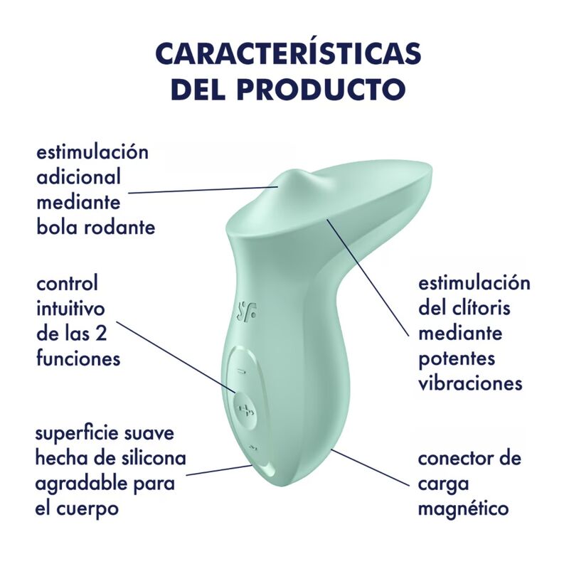 SATISFYER - EXCITERRR VIBRADOR DE CLÍTORIS DE APOYO MENTA