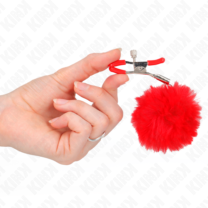 KINK - ABRAZADERA DE BOLA DE PIEL SINTÉTICA ROJA 6 CM