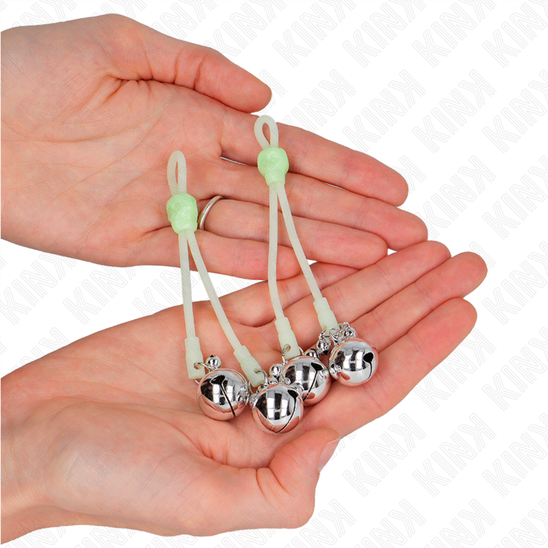 KINK - PINZAS DE CALAVERA LUMINOSA CON CAÑAS AJUSTABLES ANILLO VERDE/PLATA