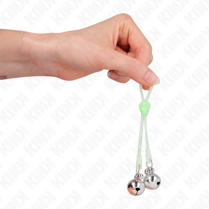 KINK - PINZAS DE CALAVERA LUMINOSA CON CAÑAS AJUSTABLES ANILLO VERDE/PLATA