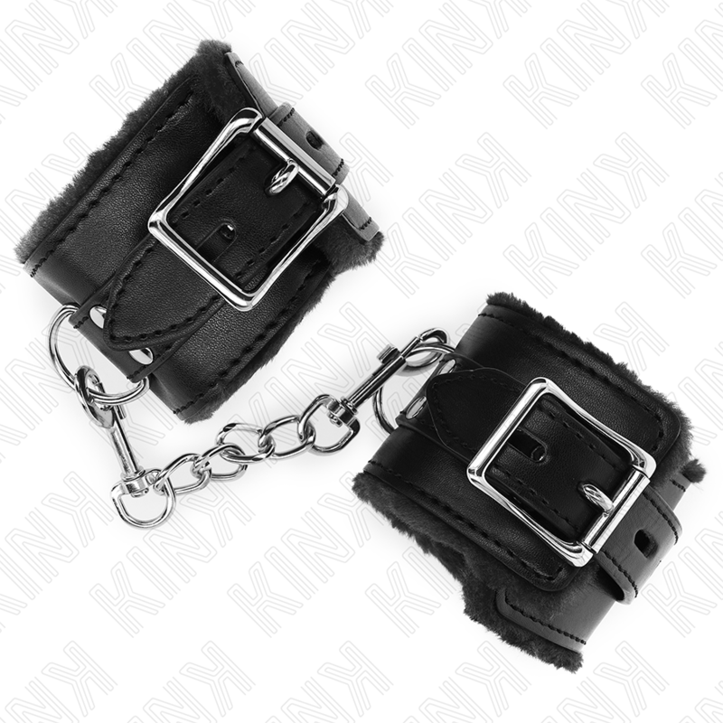 KINK - FORRO DE CUERO NEGRO PARA MUÑECA CON CINTURÓN NEGRO AJUSTABLE 17-29 CM X 6 CM