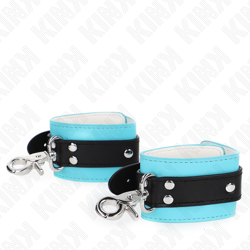 KINK - RESTRICCIONES DE MUÑECAS CON CIERRE PREMIUM NEGRAS/AZULES AJUSTABLES 21-28CM X 5.5CM