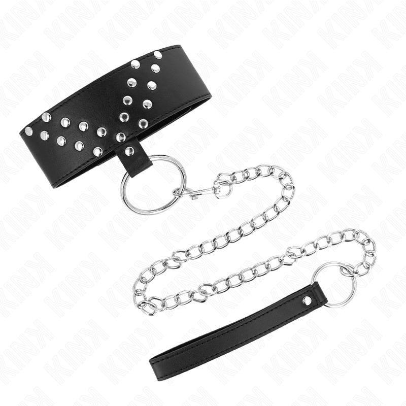 KINK - COLLAR DE 65 CM CON CINTURÓN CON REMACHE EN V AJUSTABLE 36-43 CM X 5 CM