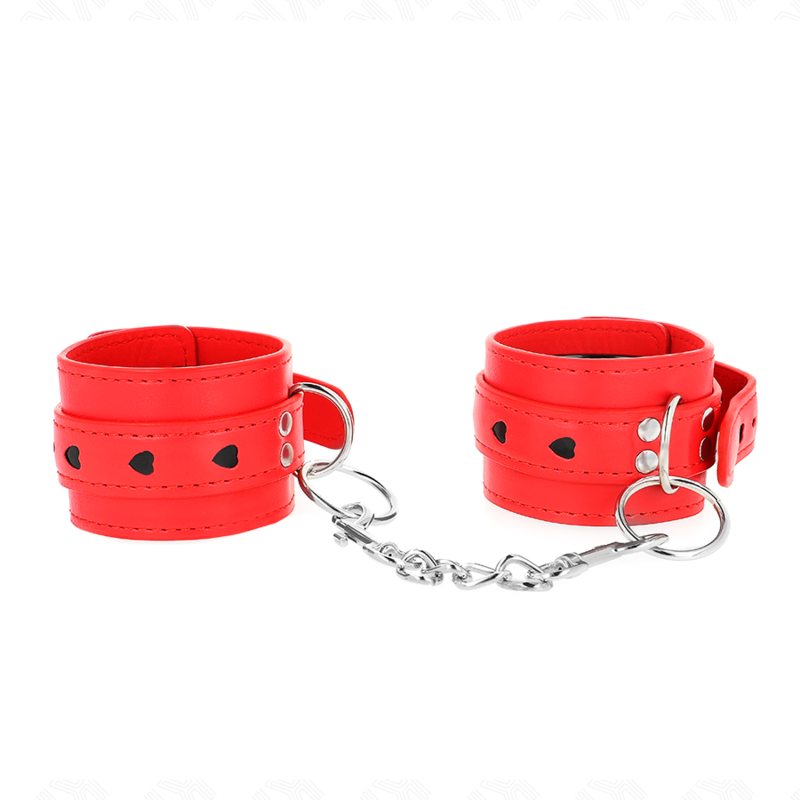 KINK - RED WRIST CHAIN WITH ADJUSTABLE BLACK HEART INSERT 21-28 CM X 5.5 CM