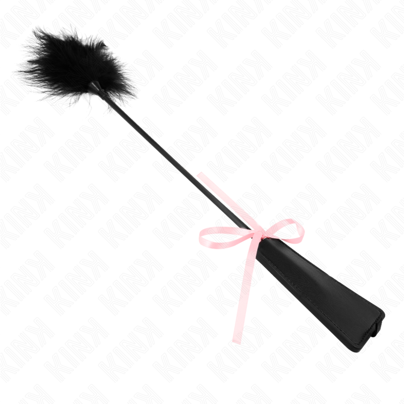 KINK - PLUMAS QUE HACEN COSQUILLAS CON LAZO DE CINTA ROSA 49 CM