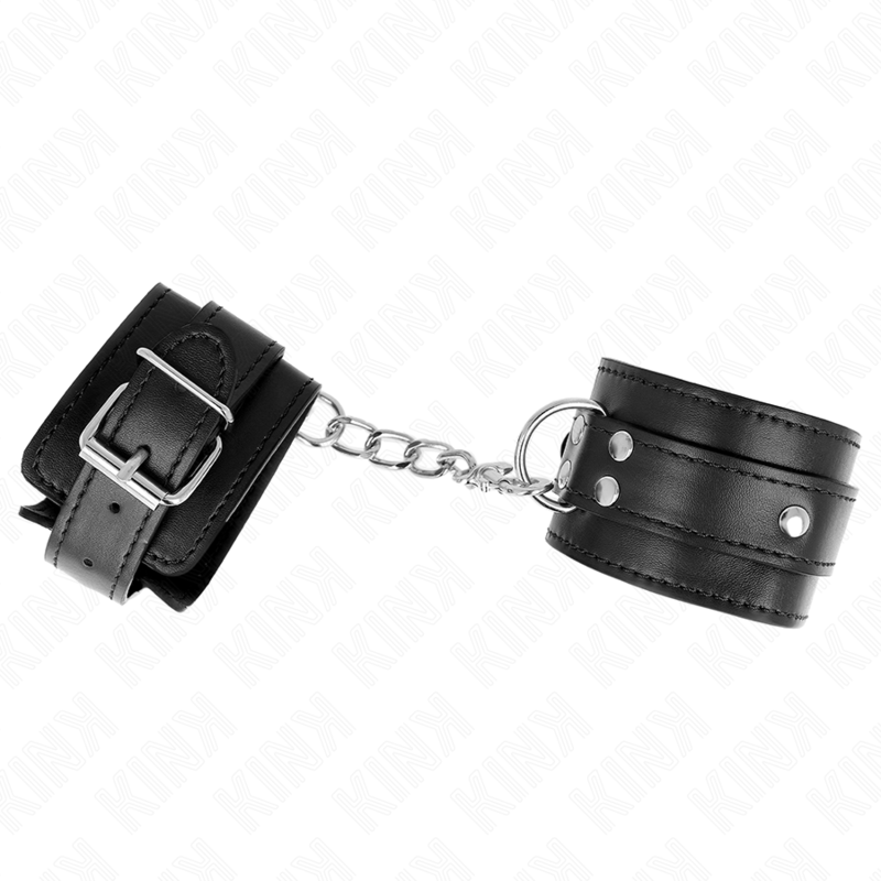 KINK - 3 ANILLOS DE MUÑECA AJUSTABLES CON ANILLO EN D NEGRO 17,5-25 CM X 6 CM