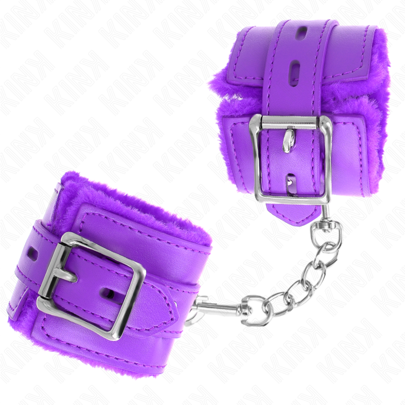 KINK - MUÑECA CON FORRO DE CUERO CON AGUJEROS CUADRADOS PÚRPURA Y CINTURÓN PÚRPURA AJUSTABLE 17-29 CM X 6 CM