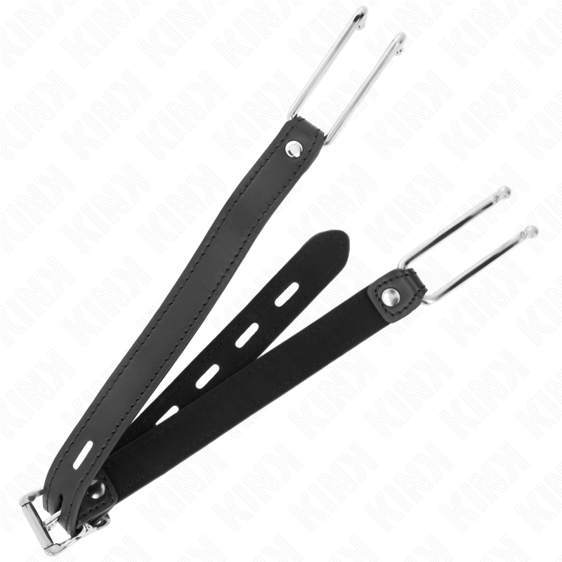KINK - MORDAZA DE GANCHO DE METAL DE 11,5 CM CON CORREA DE CUERO AJUSTABLE 39-58 CM X 2 CM