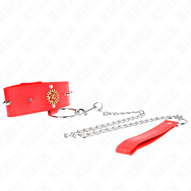 KINK - COLLAR DE DIAMANTES ROJOS CON CINTURÓN AJUSTABLE DE 65 CM 35-51 CM X 7 CM