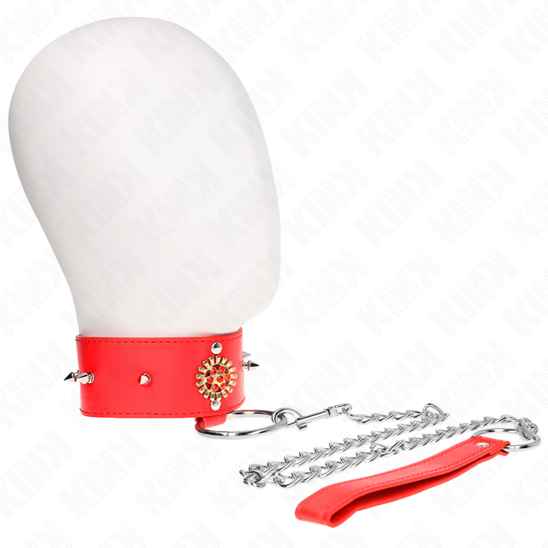 KINK - COLLAR DE DIAMANTES ROJOS CON CINTURÓN AJUSTABLE DE 65 CM 35-51 CM X 7 CM