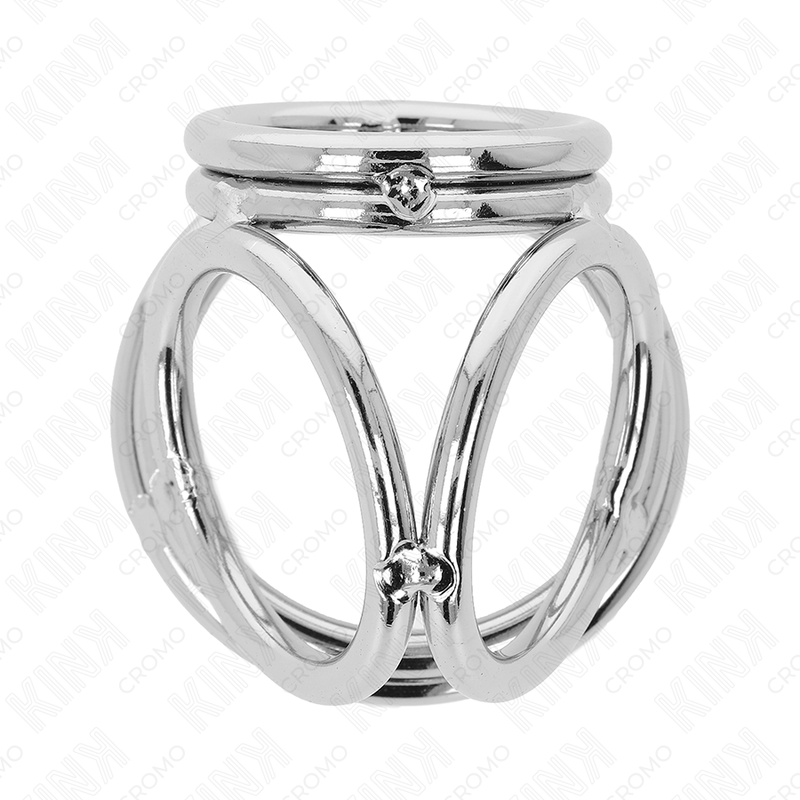 KINK - ANILLO PARA EL PENE DE METAL CROMADO TRIPLE DE 3,8 CM A 5 CM MODELO 1