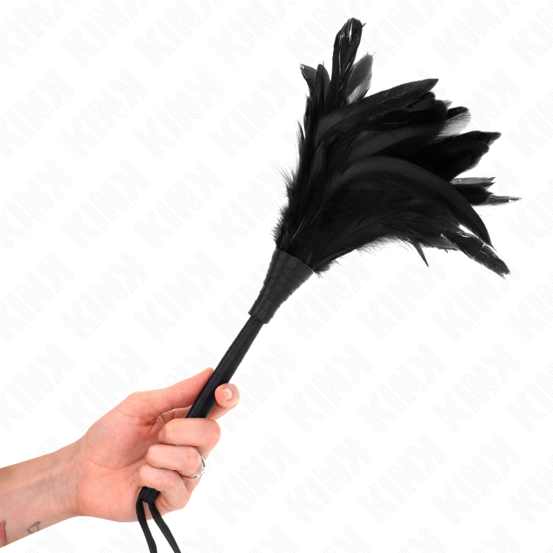KINK - PLUMAS DE POLLO EN FORMA DE CUERNO DE CRIADA NEGRA 36 CM
