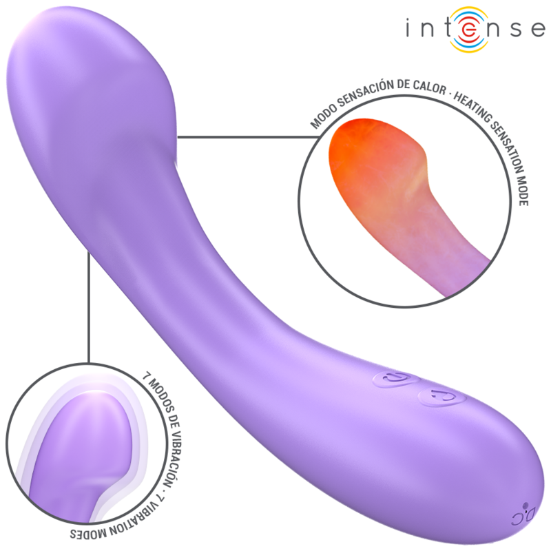 INTENSE - VIBRADOR BECKY 19 CM CALEFACTABLE 7 VIBRACIONES MORADO