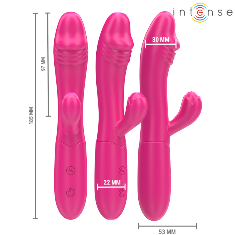 INTENSE - IVY VIBRADOR FLEXIBLE 10 VIBRACIONES CON LENGUA ESTIMULANTE ROSA