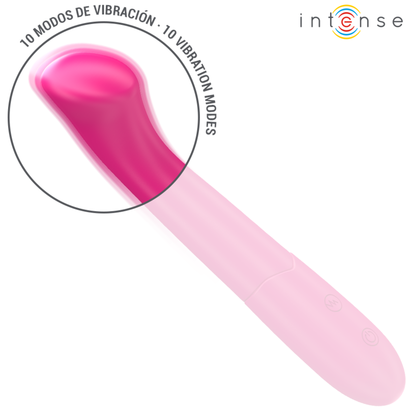 INTENSO - PATY VIBRADOR 19 CM FLEXIBLE 10 VIBRACIONES MODELO 2 ROSA