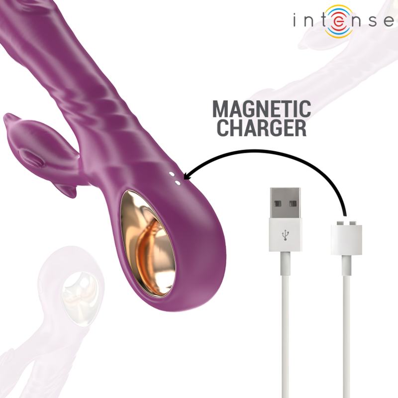 INTENSE - VIBRADOR MULTIFUNCIONAL HALLE CON LENGUA ESTIMULANTE DELFÍN MORADO