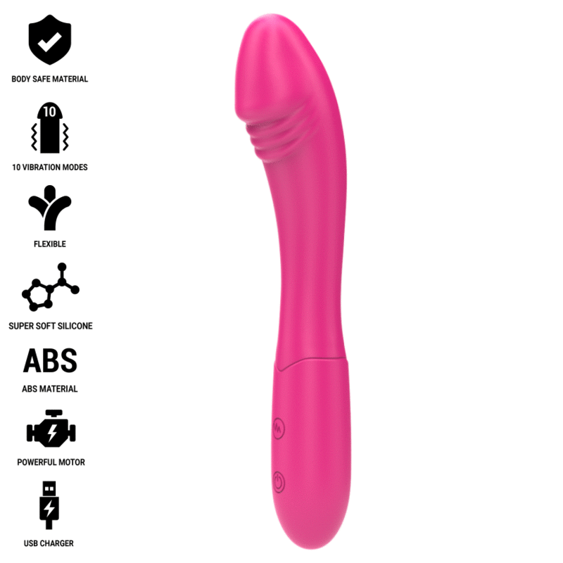 INTENSO - VIBRADOR BELINDA 19 CM FLEXIBLE 10 VIBRACIONES ROSA