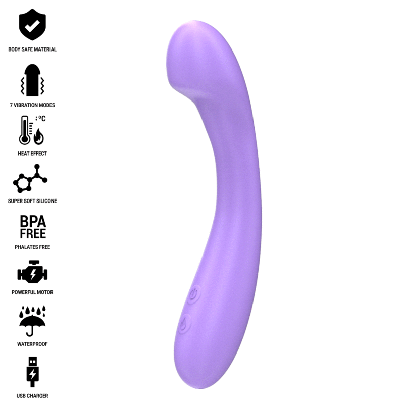 INTENSE - VIBRADOR BECKY 19 CM CALEFACTABLE 7 VIBRACIONES MORADO