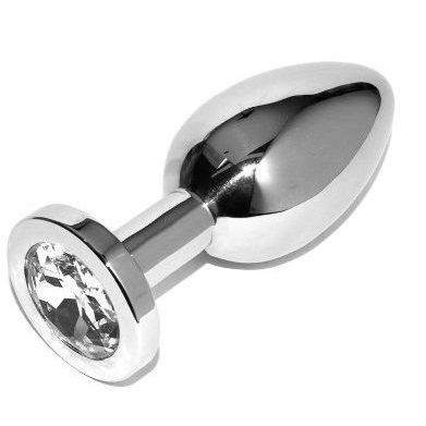 METAL DURO - PLUG ANAL PEQUEÑO DE DIAMANTE TRANSPARENTE 5,71 CM