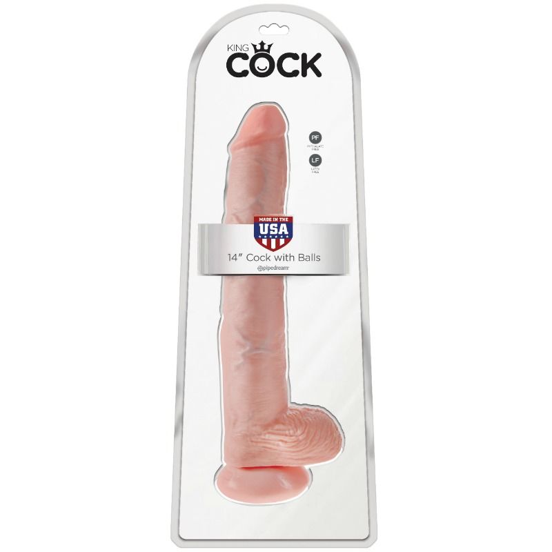 KING COCK - DILDO CON BOLAS 35,6 CM CARNE