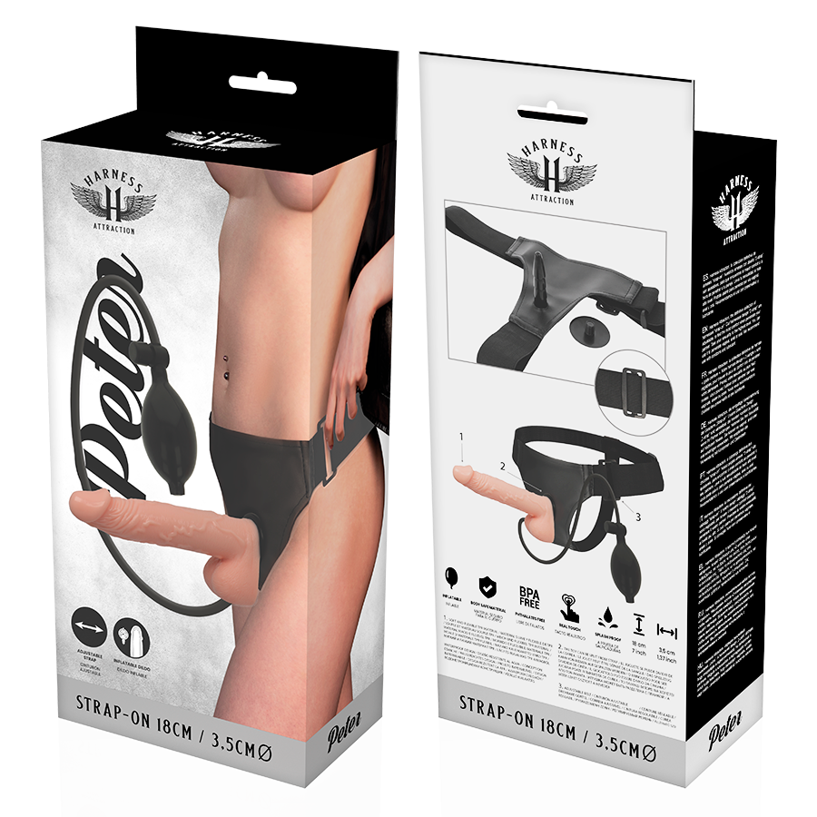 ARNÉS ATRACCIÓN - RNES PETER CON PENE INFLABLE 18 CM -O- 3,5 CM