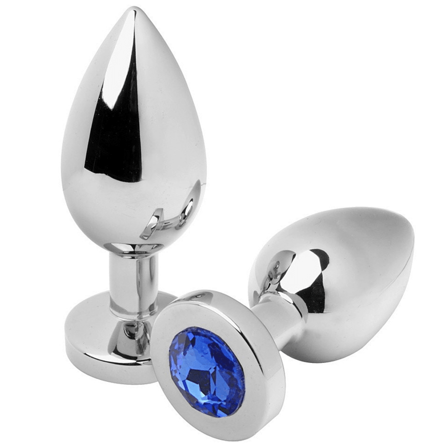 METAL HARD - PLUG ANAL DIAMANTE AZUL PEQUENO 5,71CM - Intimate Vibes